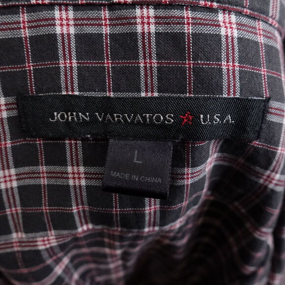 JOHN VARVATOS USA LONG SLEEVE PLAID BUTTON DOWN SHIRT MEN SIZE L LARGE - Picture 7 of 8